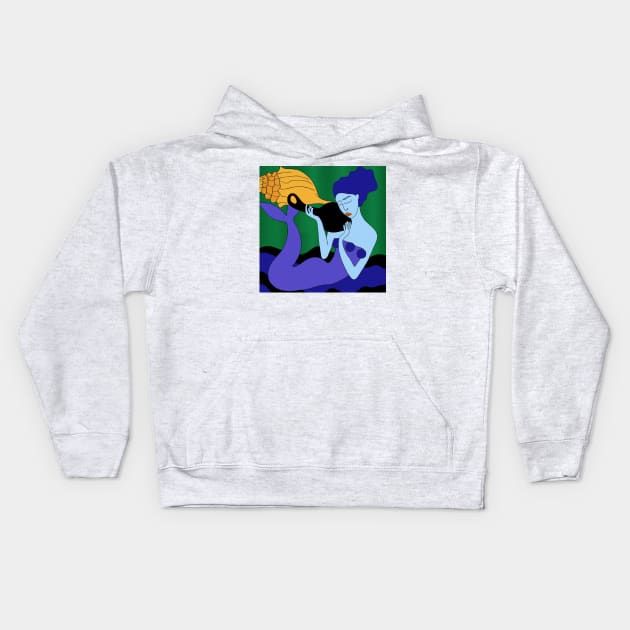 Painting of "Whispers Into The Night" in Henri Matisse Style Kids Hoodie by VisionsFromAntares